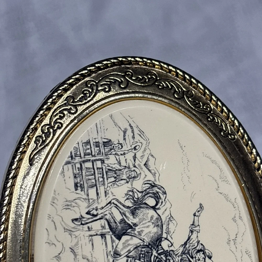 Vtg Scrimshaw Belt & Buckle By Barlow Calgary Stampede Sz 30 Leather